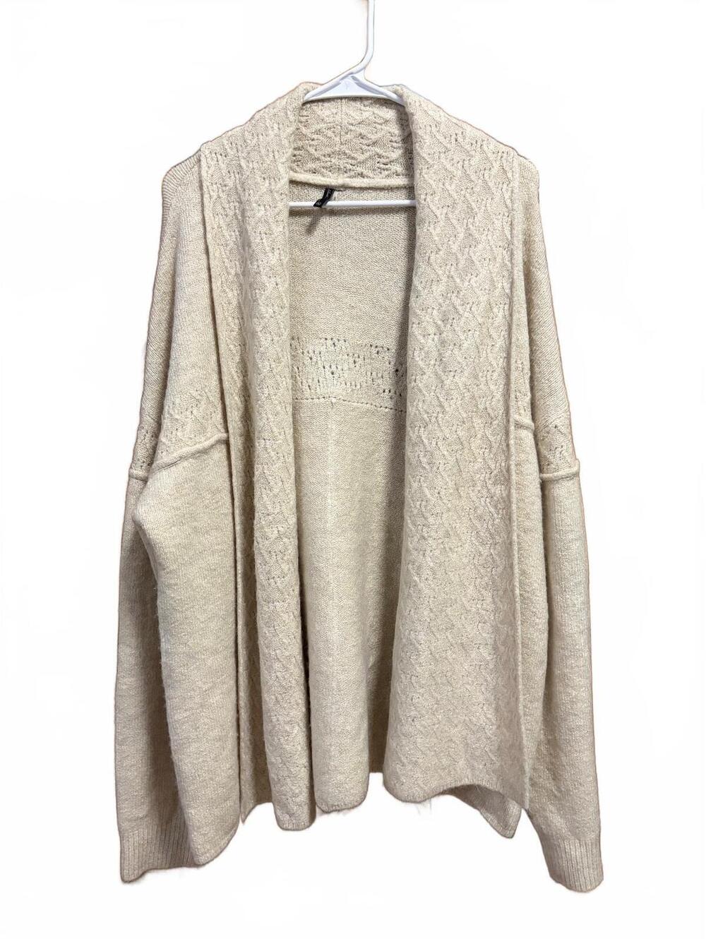 North River Ivory Open Front Knit Cardigan XL
